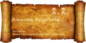 Konicsek Krisztina névjegykártya